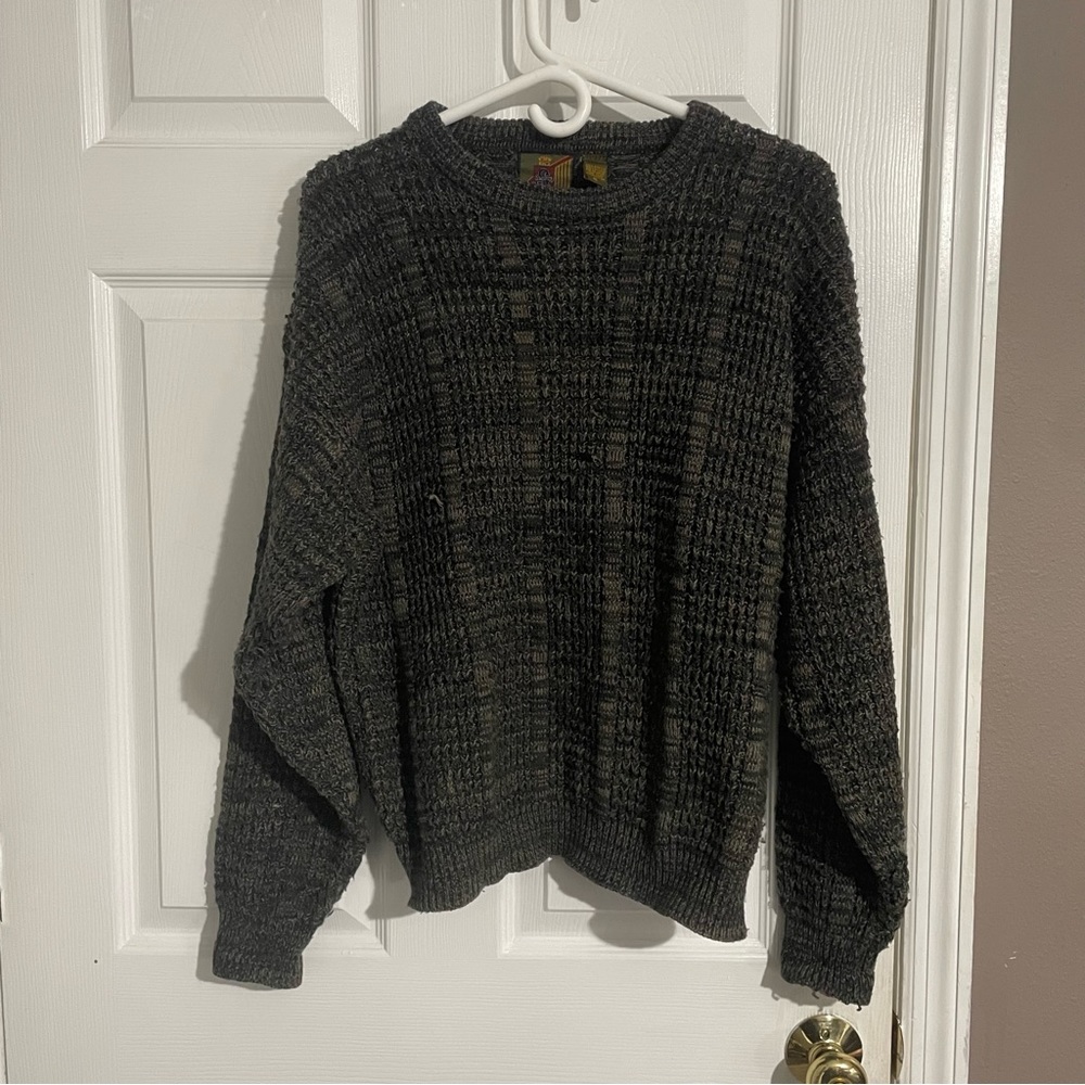 VTG Saturdays Knit Sweater Size XL Solid Pattern Pullover Grandpa Nerdy Dad Punk